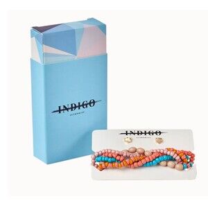 Indigo Authority Monarch Pastel Bracelet + Earring Set NEW